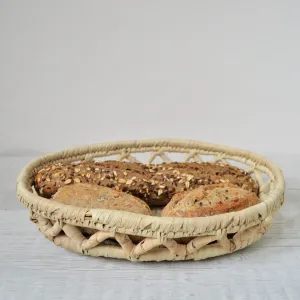 Oval bread tray from palm wicker