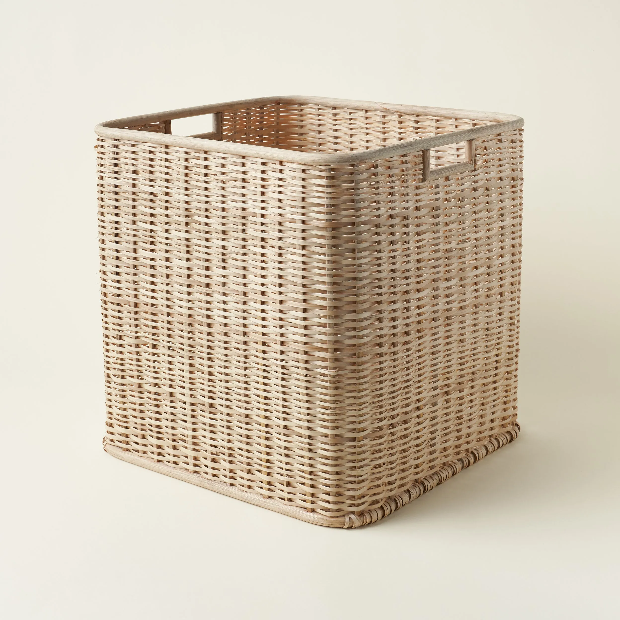 Palm and Rattan Square Basket