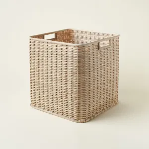 Palm and Rattan Square Basket