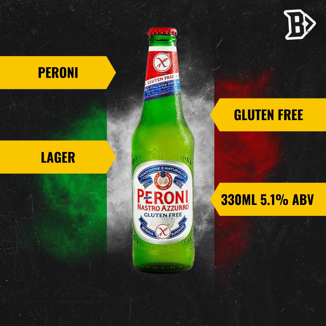 Peroni Gluten Free Lager 330ml Bottles - 5.1% ABV (12 Pack)