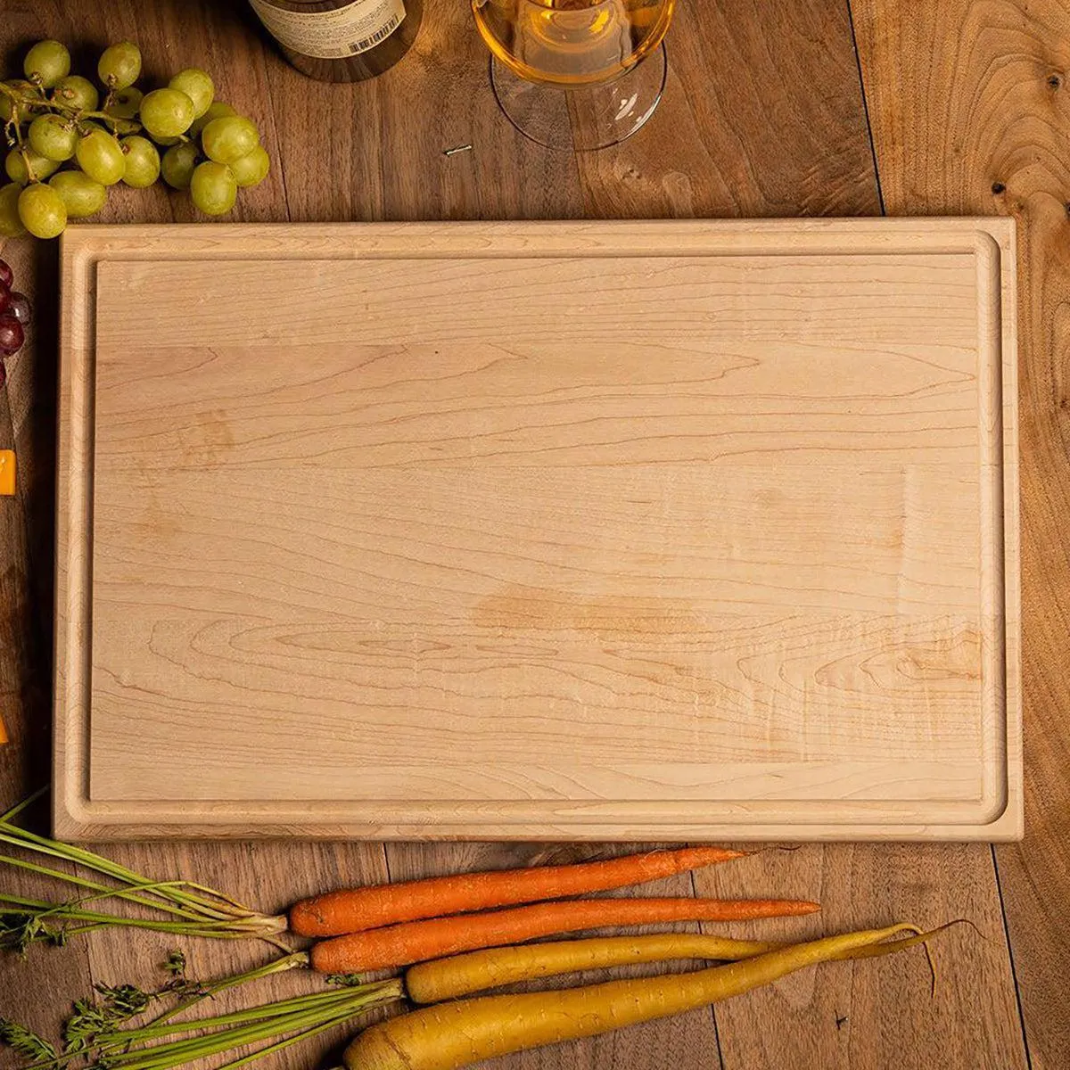 Personalized 11x17 Maple Cutting Board with Grooves