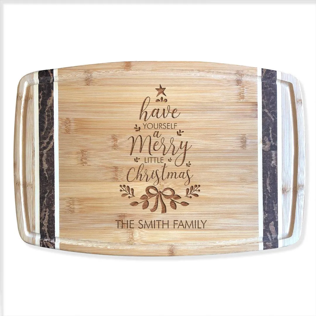 Personalized Have Yourself A Merry Little Christmas Bamboo Serving Board