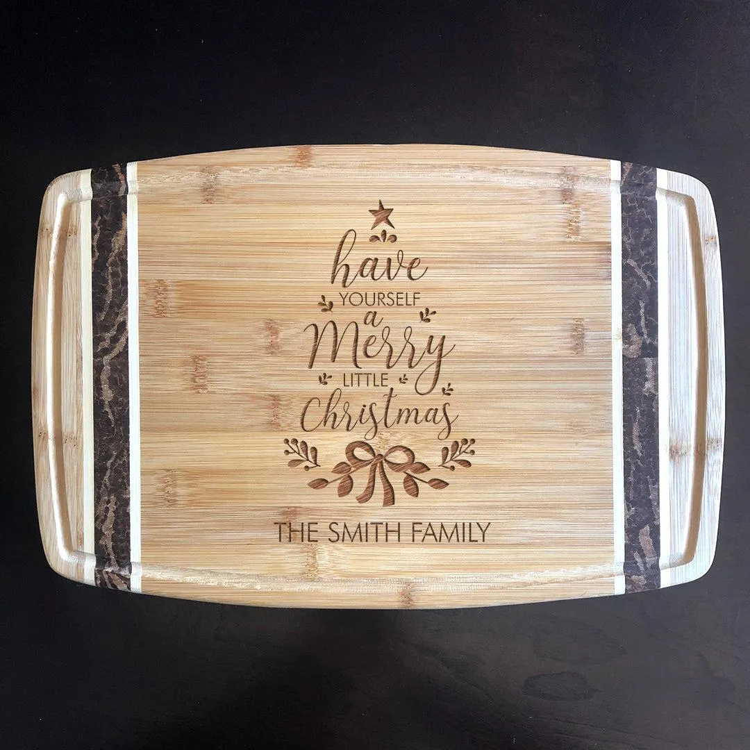 Personalized Have Yourself A Merry Little Christmas Bamboo Serving Board