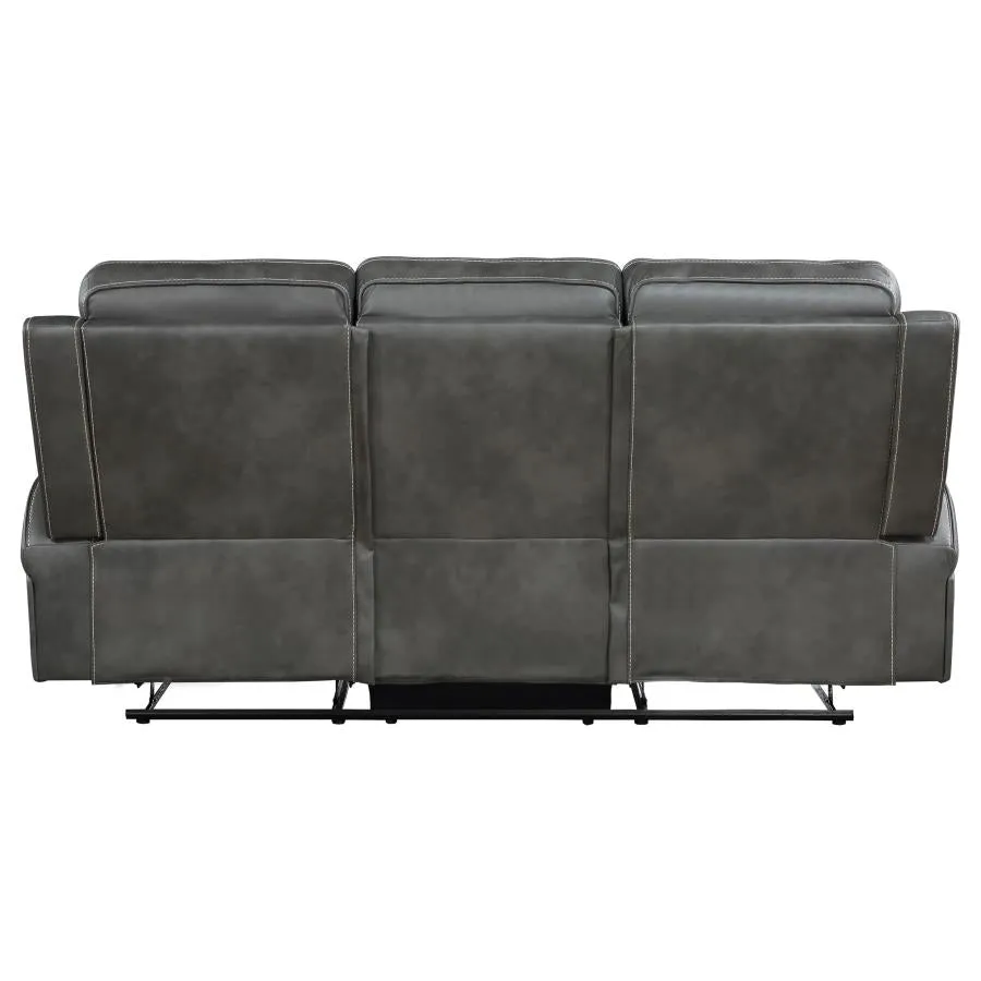 Raelynn Upholstered Motion Reclining Sofa Grey