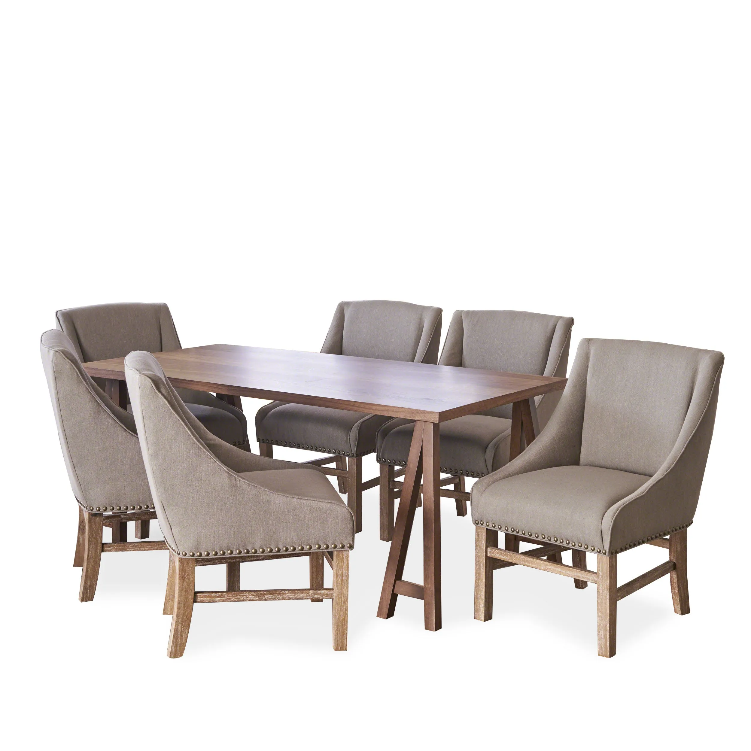 Sandor Farmhouse 7 Piece Wood Dining Set