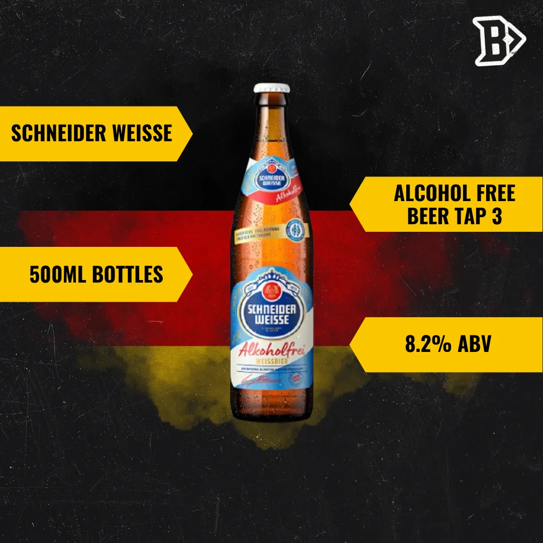 Schneider Weisse Alkoholfrei Tap 3 German Low Alcohol Beer 500ml Bottles - 0.5% ABV (12 Pack)