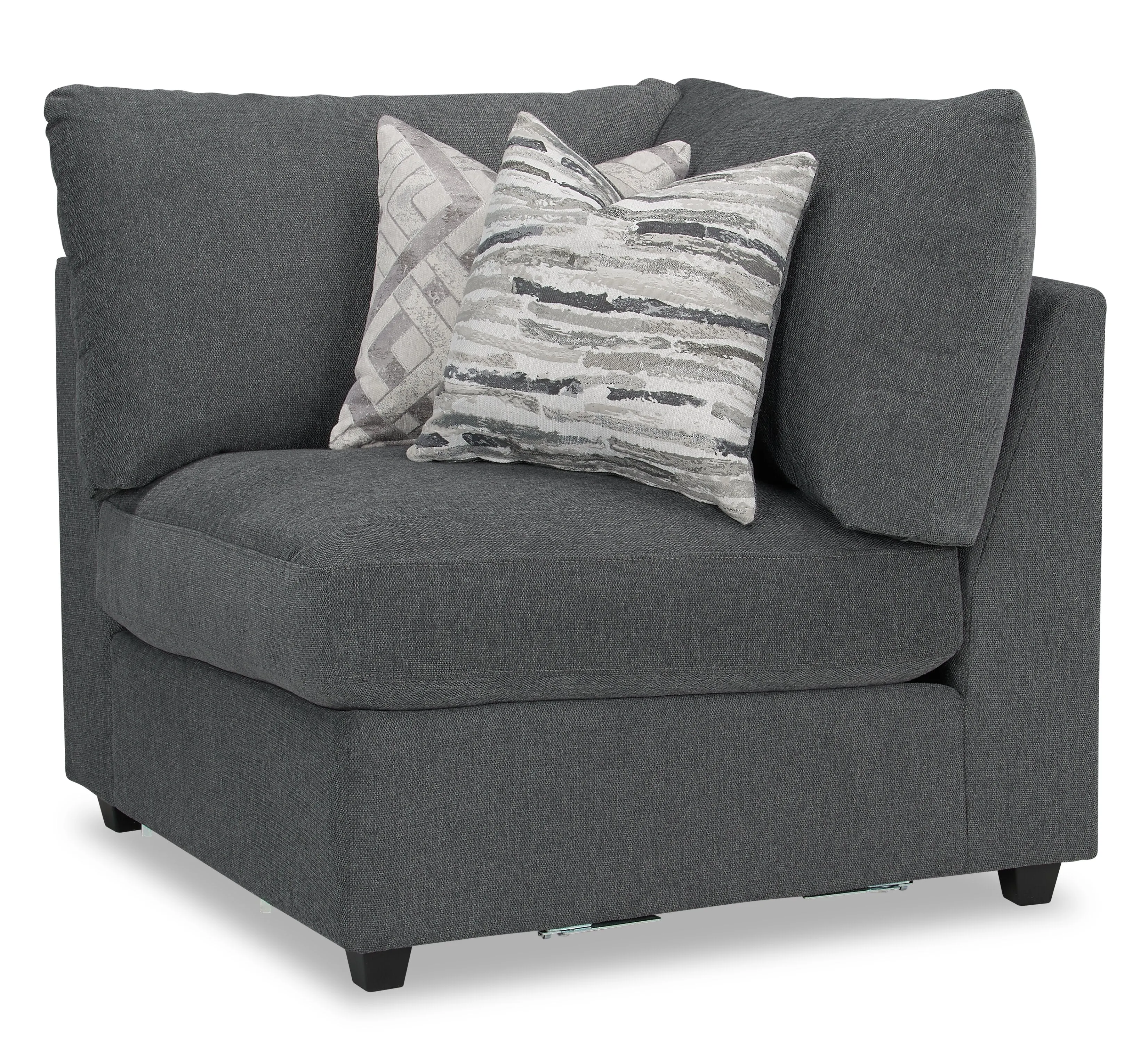 Skye Linen-Look Fabric 5-Piece Modular Sectional with 4 Armless Chairs - Charcoal