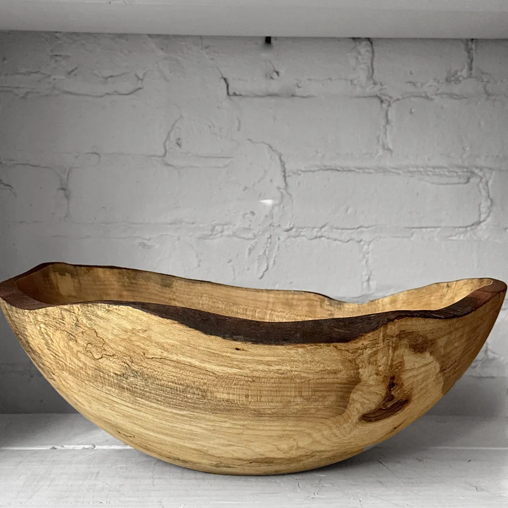 Spencer Peterman Live Edge Cherry Wood 18" Round Bowl (# 13)