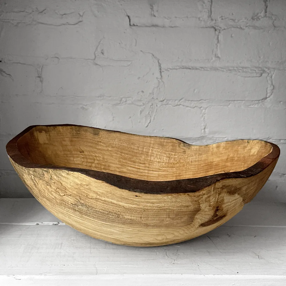 Spencer Peterman Live Edge Cherry Wood 18" Round Bowl (# 13)