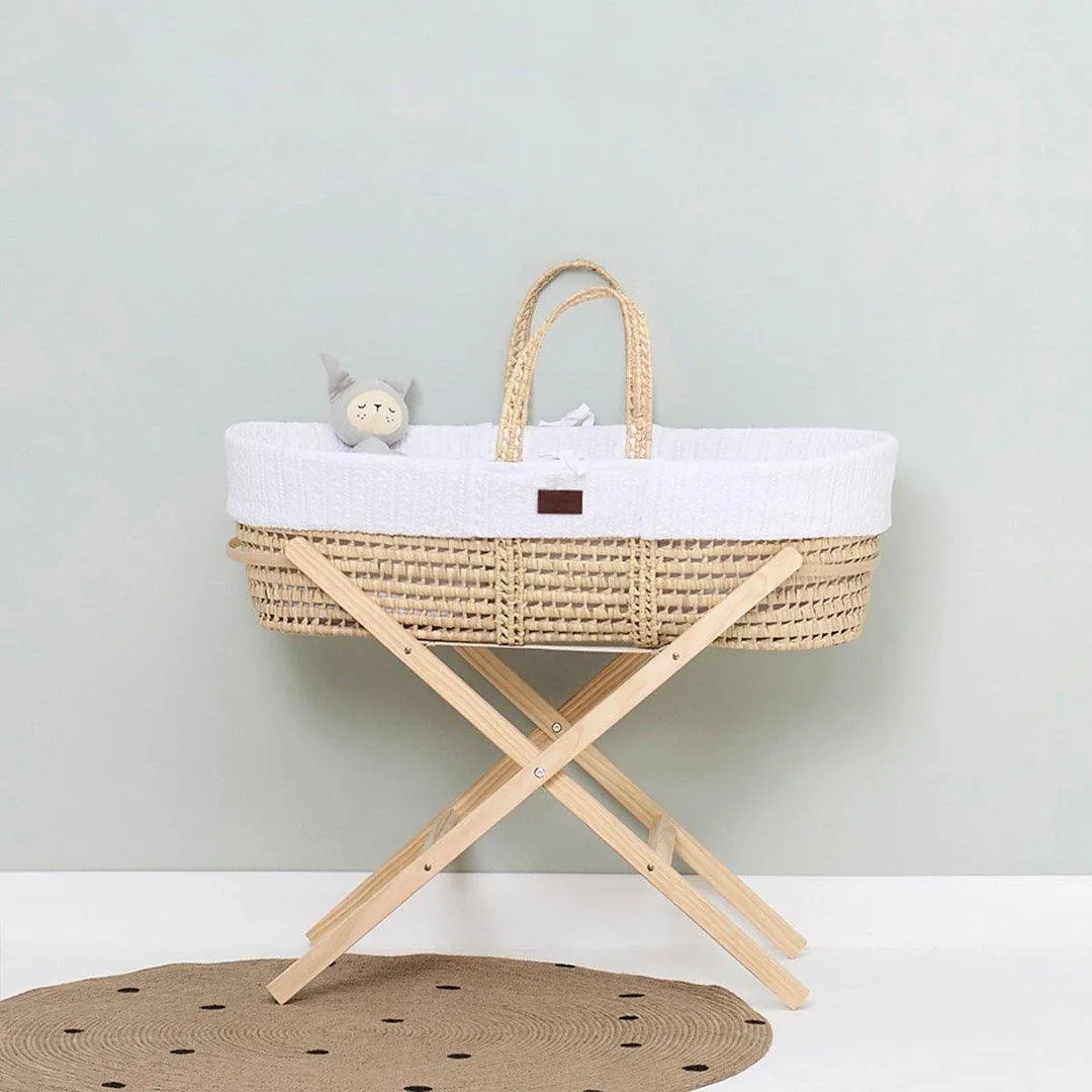 The Little Green Sheep Organic Knitted Moses Basket Bundle