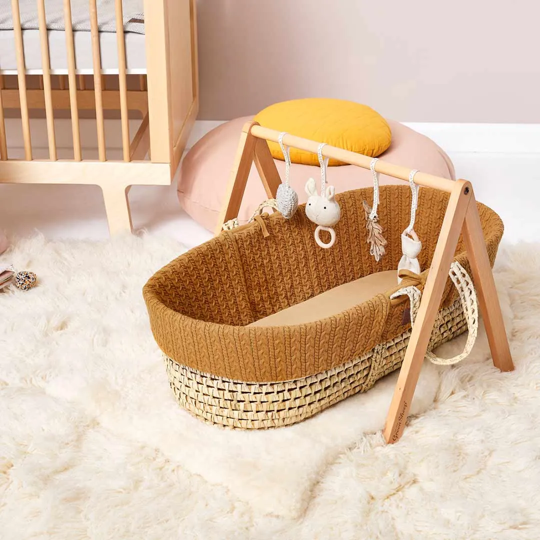 The Little Green Sheep Organic Knitted Moses Basket Bundle