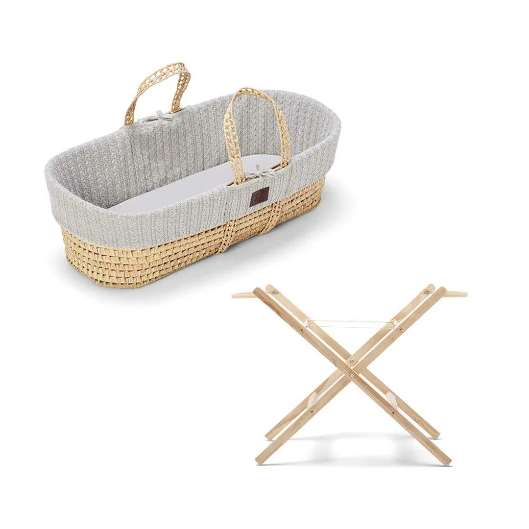 The Little Green Sheep Organic Knitted Moses Basket Bundle