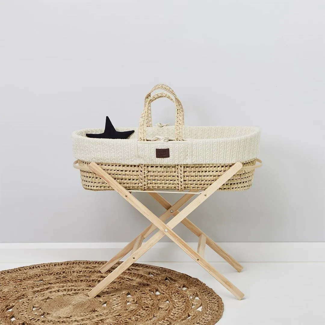 The Little Green Sheep Organic Knitted Moses Basket Bundle