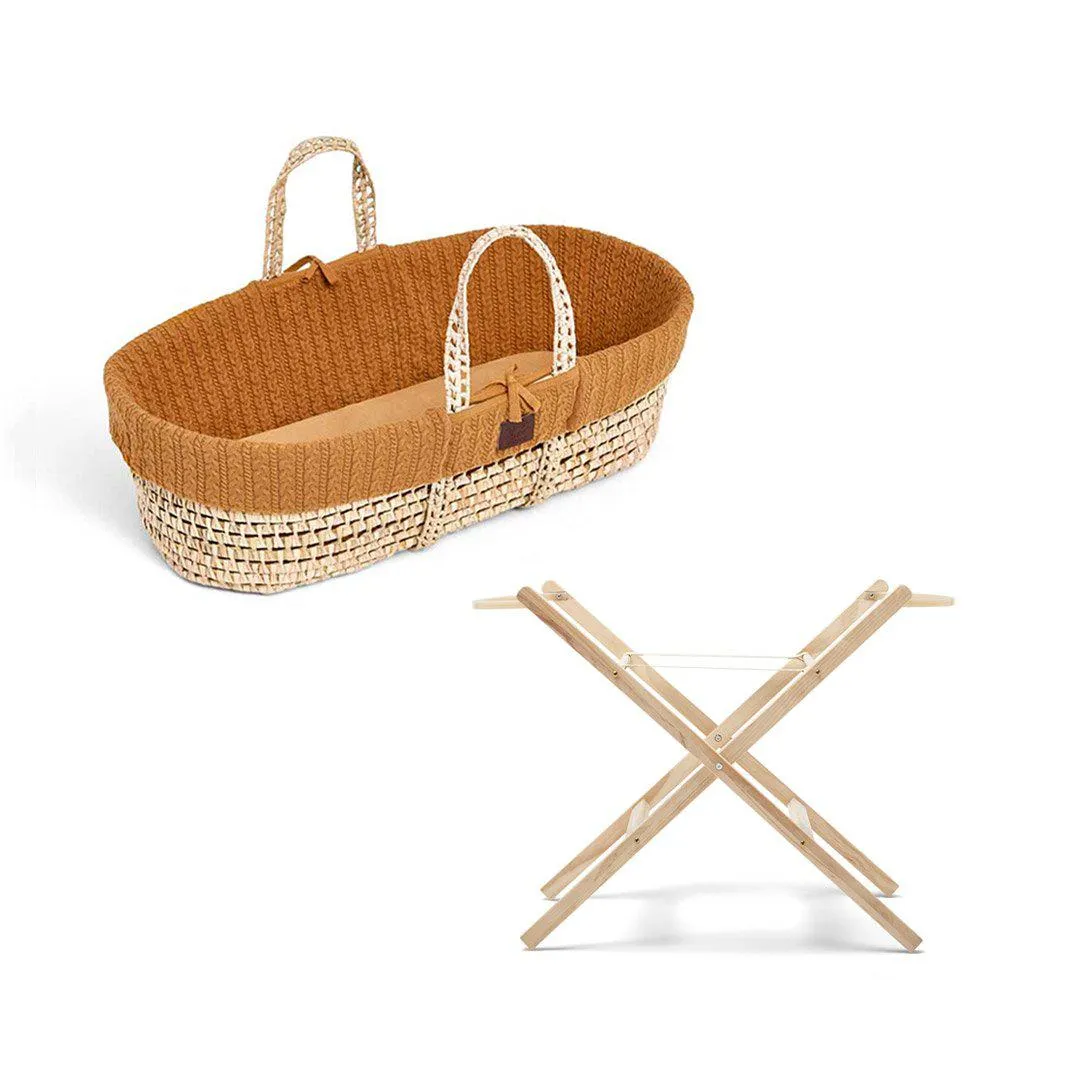 The Little Green Sheep Organic Knitted Moses Basket Bundle