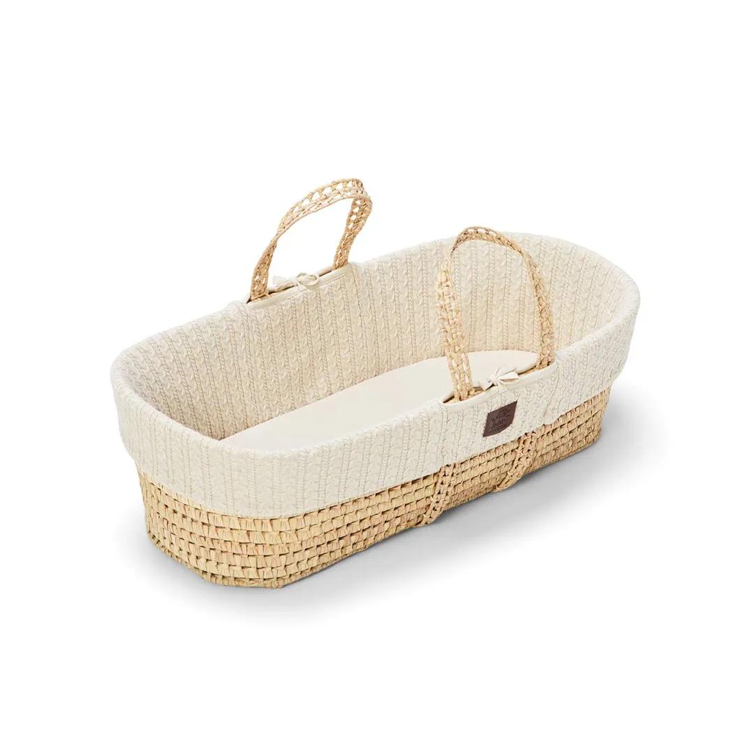 The Little Green Sheep Organic Knitted Moses Basket Bundle