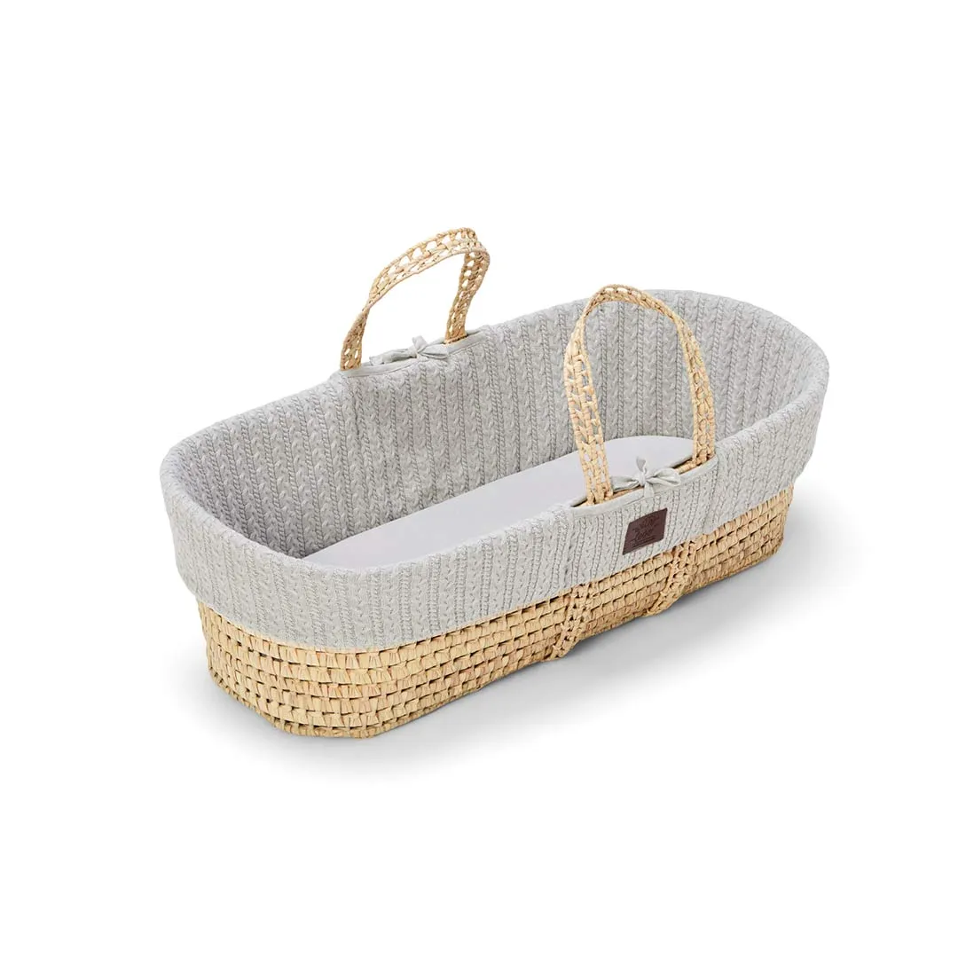 The Little Green Sheep Organic Knitted Moses Basket Bundle