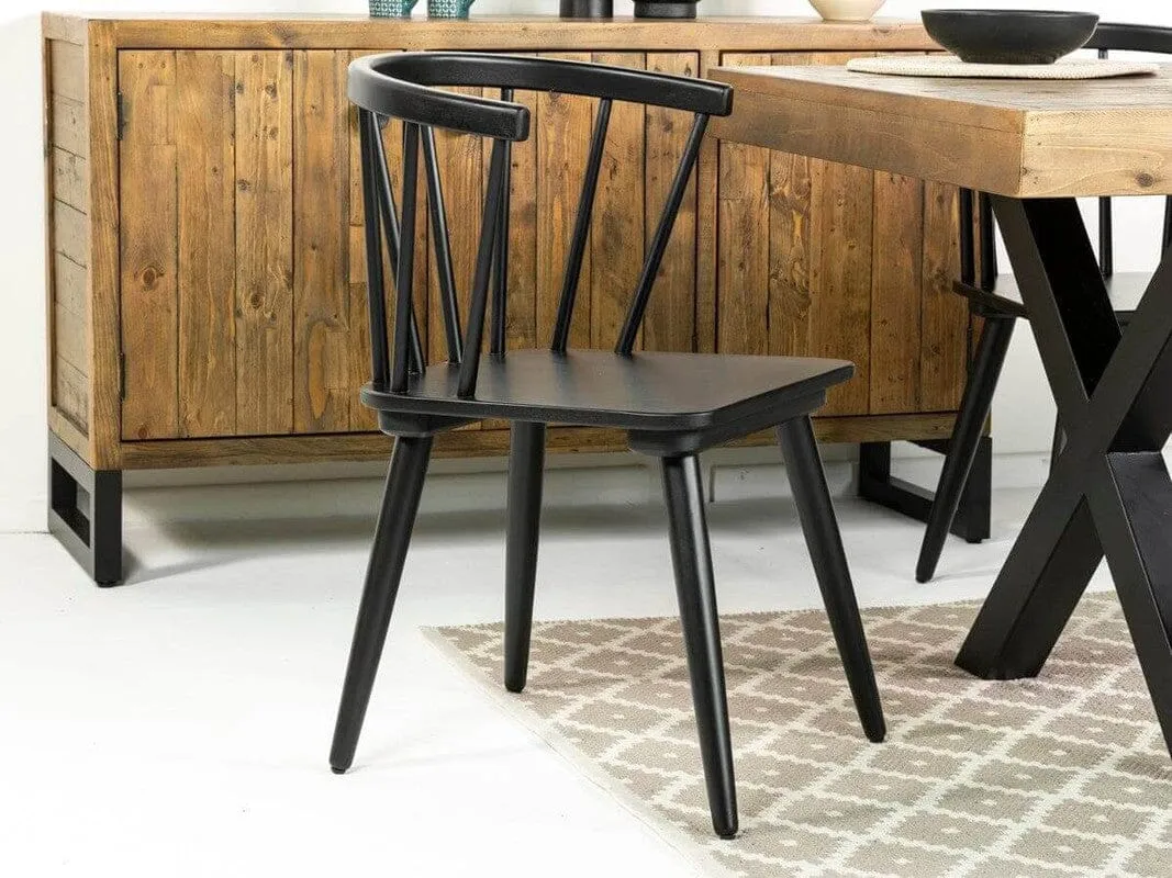 Tulsa Dark Extendable Dining Table (140cm - 180cm) & Bogart Dining Chairs