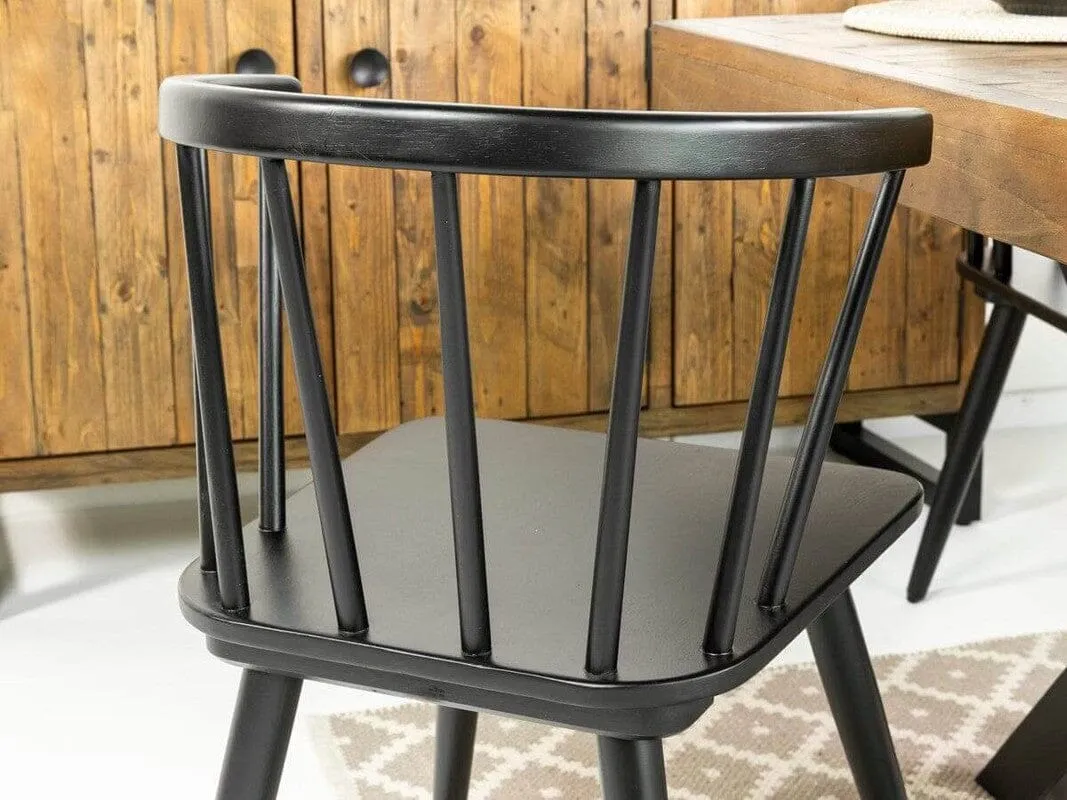 Tulsa Dark Extendable Dining Table (140cm - 180cm) & Bogart Dining Chairs