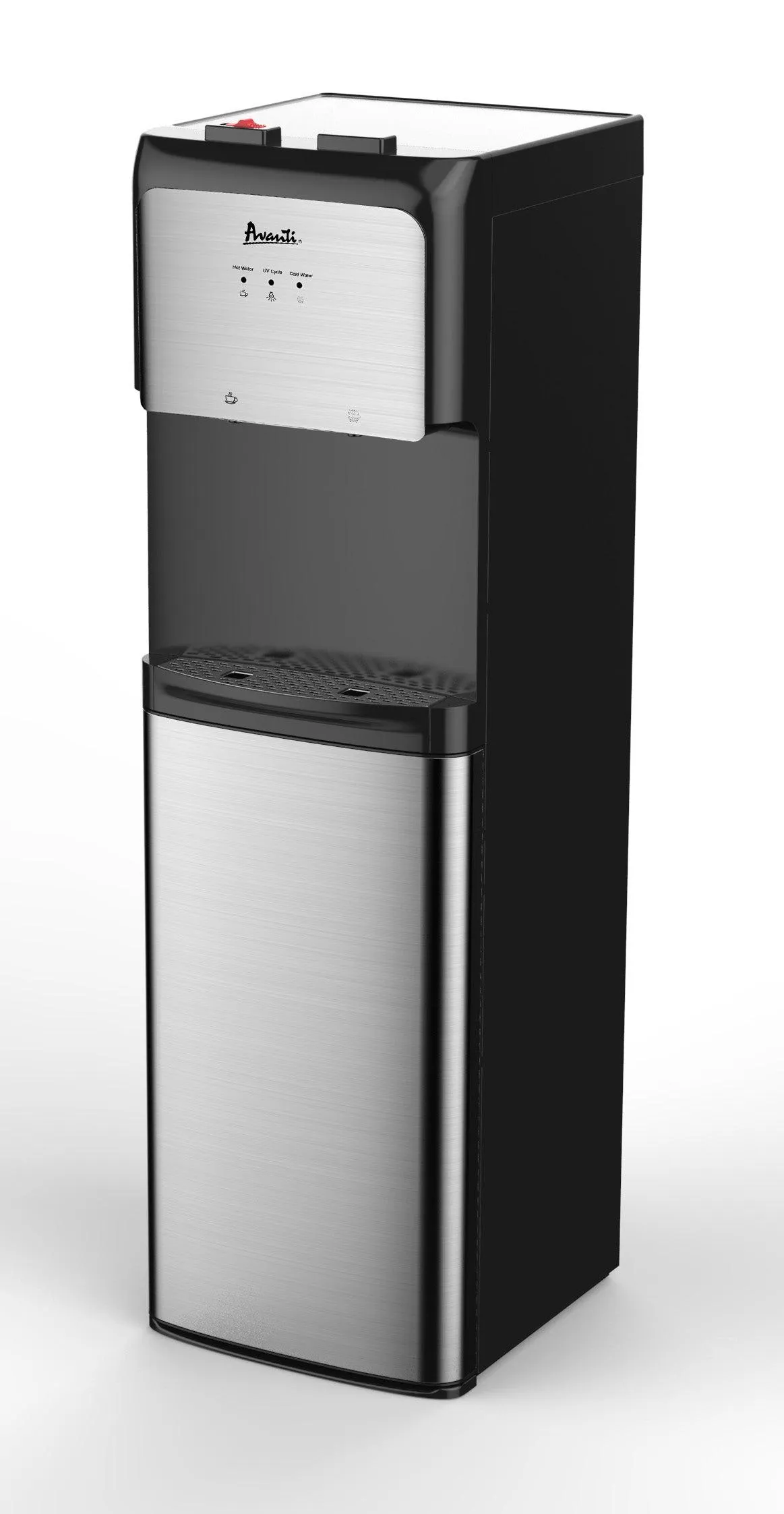 WDBMC810Q3S Avanti Bottom Loading Hot and Cold Water Dispenser - Black/Stainless Steel / 3 Gallons or 5 Gallons