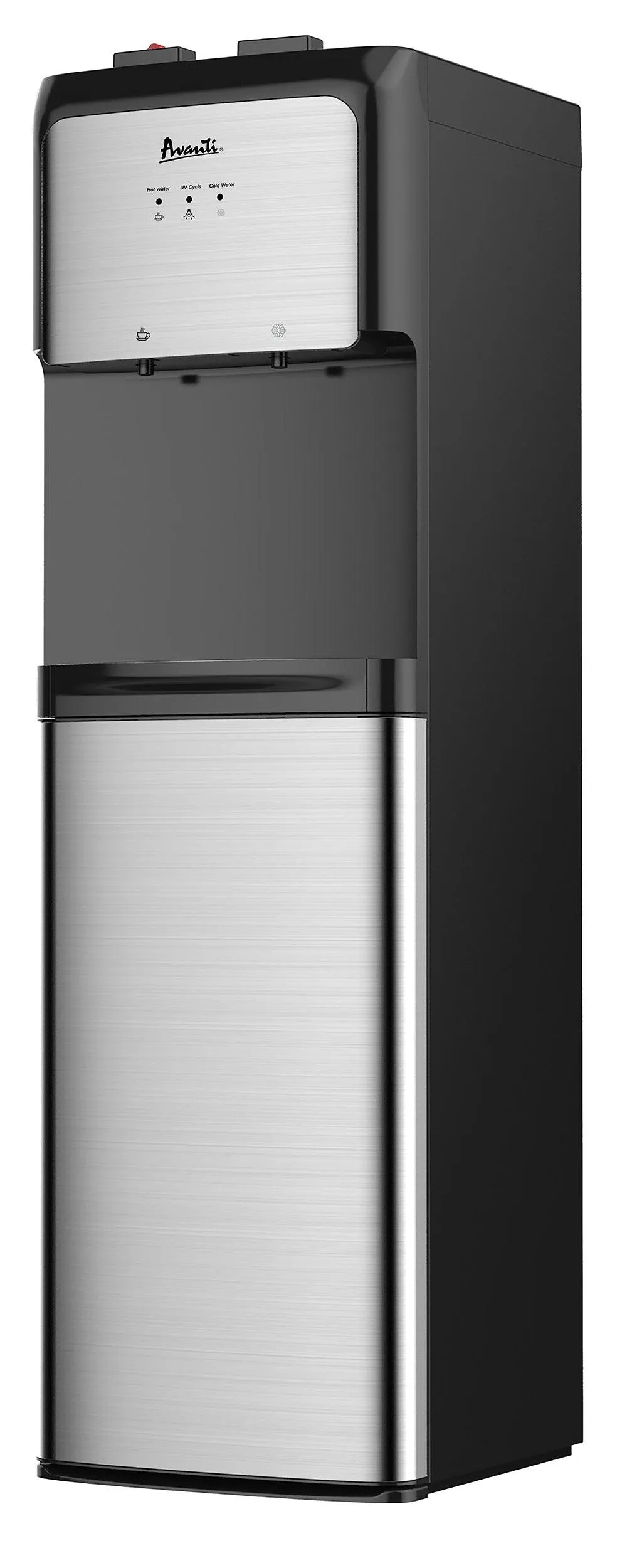 WDBMC810Q3S Avanti Bottom Loading Hot and Cold Water Dispenser - Black/Stainless Steel / 3 Gallons or 5 Gallons