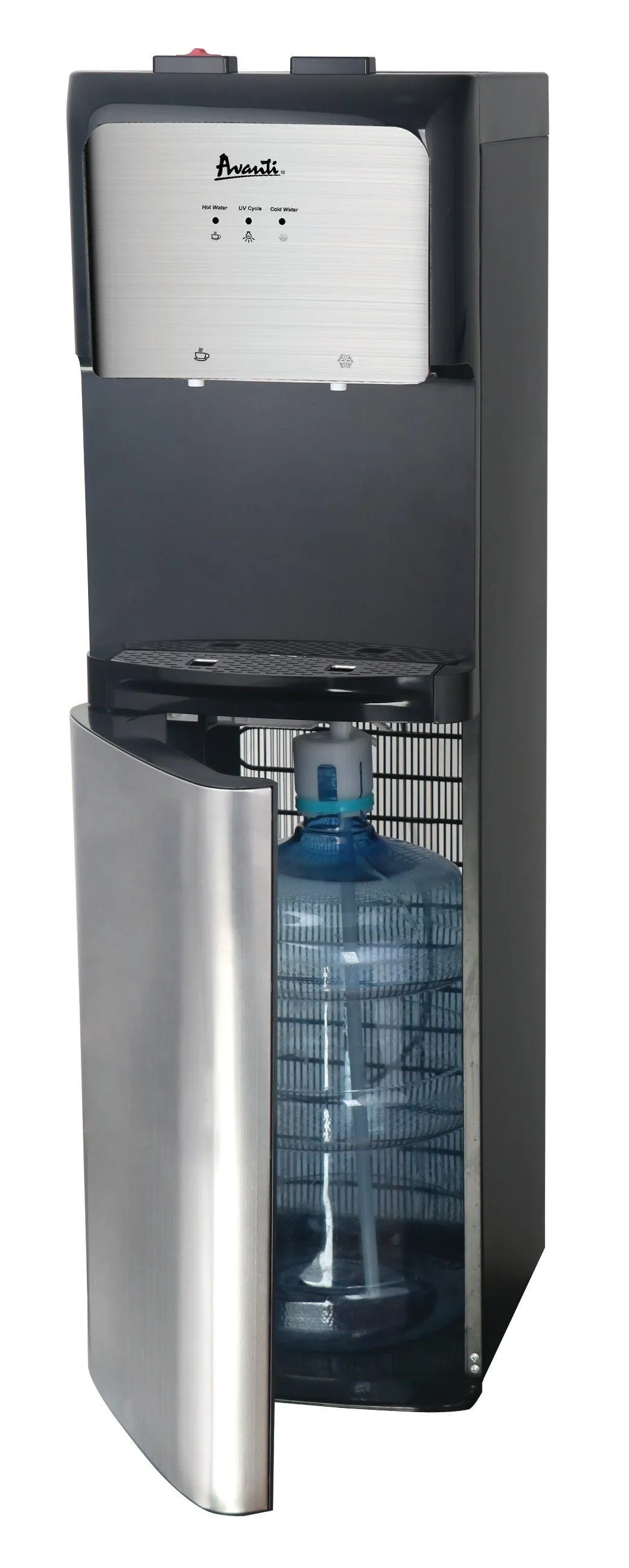 WDBMC810Q3S Avanti Bottom Loading Hot and Cold Water Dispenser - Black/Stainless Steel / 3 Gallons or 5 Gallons