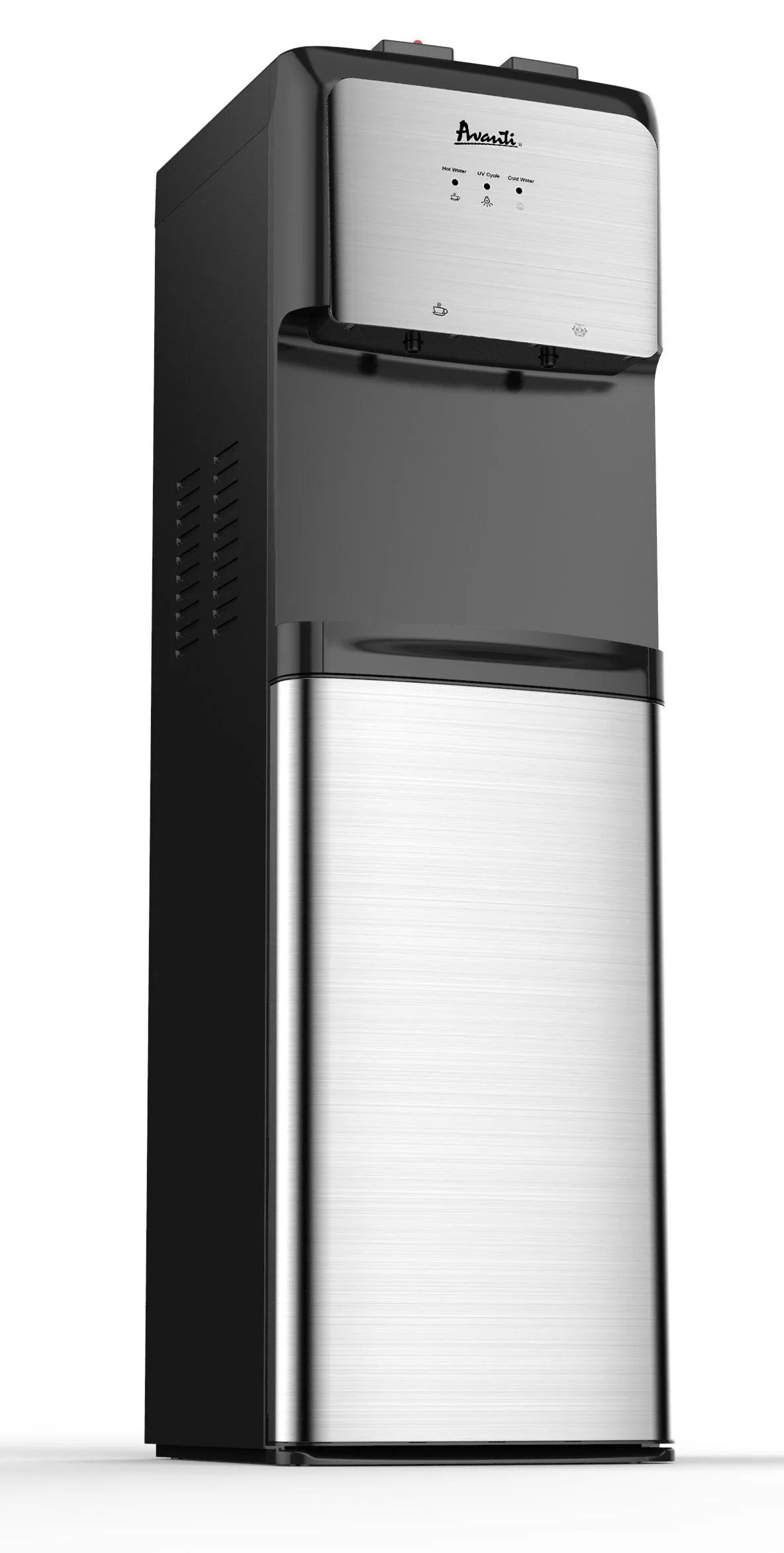 WDBMC810Q3S Avanti Bottom Loading Hot and Cold Water Dispenser - Black/Stainless Steel / 3 Gallons or 5 Gallons