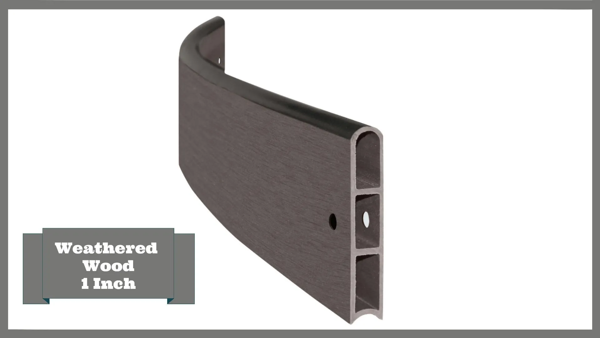 Weathered Wood 4' Snap-Lock Ready 1" Profile Composite Curved Board