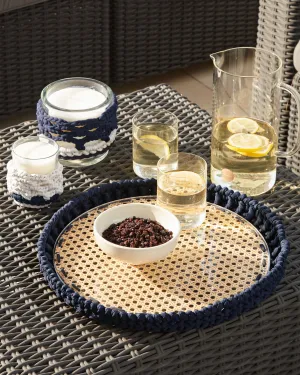 Wicker round tray